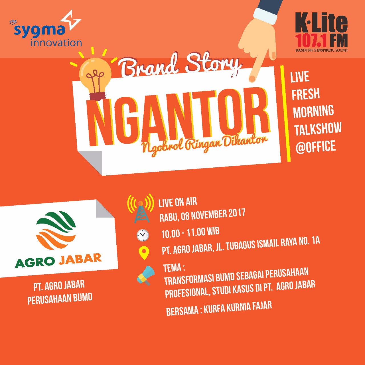 Edisi Ngantor Sygma Innovation Bersama K-Lite FM di Agro Jabar